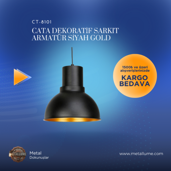 Cata CT-8101 Dekoratif Sarkıt Armatür Siyah-Gold